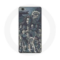 Coque pour Huawei P8 Game of Thrones Saison 8 Le Trône de Fer Affiche Personnages Fond Gris pilka