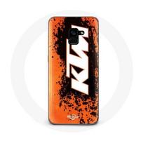 Coque pour Samsung Galaxy A8 Plus KTM Logo blanc fond orange
