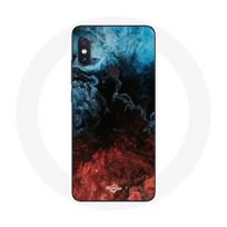 Coque pour Xiaomi Redmi Note 5 AI Dual Camera fond de texture abstraite rouge noir bleu
