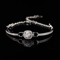 S925 Sterlingas Sidabras Platinuotas Apyrankė D Spalvos Moisanitas Pusiau Apyrankė Apvali Maišelio Paprasta ir Elegantiška Moteriška Dovana 20CM