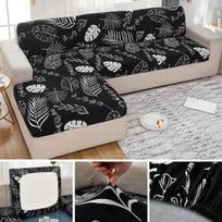 Printed Sofa Seat Cover Stretch Spandex Sofa Slipcover Anti-dust L-Shaped Sofa Cushion Cover Living Room Furniture Protector Normal Size (S)-1pc gray