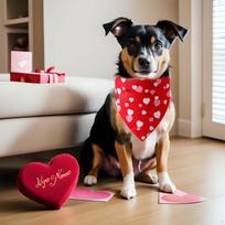 Loveable Dog Bandana for Valentine's Day Pet Accessory Heart