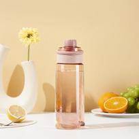 Plastikiniai puodeliai vyrams, moterims ir vaikams Nešiojami sportiniai virdulio puodeliai Didelės talpos Paprasti lauko erdvės puodeliai. 650ml rožinė