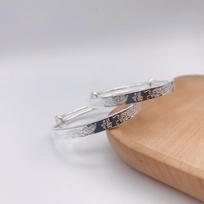 Baby Foot Silver S999 Dragon Phoenix Blessing Square Flat Bracelet for Infants and Young Children Pure Silver Long Life Lock Adjustable size white