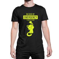 Girlie In Case Of Emergency Place Here Cat Sayings Premium Unisex T-Shirt XXXXL beige