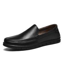 Men's Casual Shoes Cowhide Leather Shoes Comfortable Business Dress Shoes Man Loafers Driving shoes 40 juoda