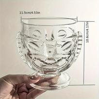 1pc Tiki Cocktail Glass Clear Wine Glass Creative Champagne Glasses Drinking Cups For Bar Pub Club Restaurant Home Use Drinkware (No Straw) 1pc