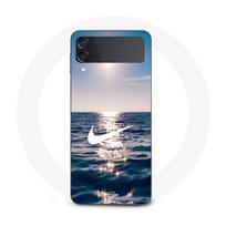 Coque - Maniacase - Samsung Galaxy Z Flip4 - Nike logo blanc - Souple - Silicone juoda