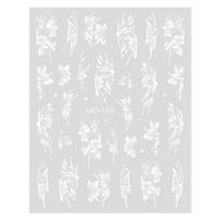 Hand-Painted Flower Butterfly Long-Lasting Ins Style Nail Art Decals Women Accessories B white