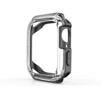 TPU+Transparent PC Cover For Apple Watch ultra2 9 8 7 6 SE 5 4 3 Frame Bumper Shell Screen Protector Case for iWatch 40mm/41mm/42mm/ 44mm/45mm/ 49mm for apple watch 40mm gray