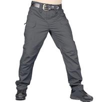 Vyriškos taktinės treniruočių kelnės Medvilnės ir lino mišinys Kelių kišenės Miesto keliautojo krovininės kelnės Slim fit sportinės kelnės 2XL pilka