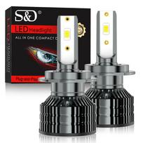 2 vnt. 25000Lm Automobilio priekinis žibintas H1 H4 H7 LED H8 H11 9005 HB3 9006 HB4 9012 Hir2 LED lemputės Canbus Automobilio rinkinys H7 Turbo priekinis žibintas Rūko žibintas 6000K Balta H1