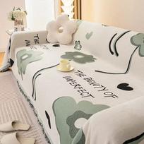 Chenille Plant and Flower One-piece Laying Sofa Towel Cover with Thickened Seasonal Universal Anti Slip and Dustproof Sofa Blanket 180*130 gray