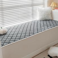 Carpet Living Room Bedroom End Table Bedside Full-Bed Machine Washable Thickened Fleece Bay Window Floor Mat 60*160 white