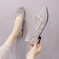 Women's Solid Color Glitter Pumps, Shallow Mouth Slip On Sequins Decor Block Heels, Point Toe Breathable Shoes 39 auksas
