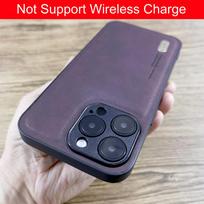 Retra Pu Leather Case For iPhone 15 14 13 12 Pro Max 15Pro 14Pro ProMax Built in Metal Plate Covers Support Car Mount Adsorption For iPhone16 Pro Max gray