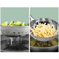 Scoop Colander Cooking Blanching Basket Comfortable Grip Noodle Strainer Spoon Normal handle gray