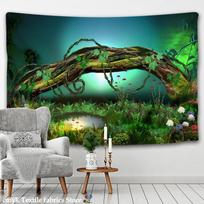 Nature Forest Gobelenas Pakabinamas Psichodeliniai medžiai Audinys Gobelenas Namų dekoras Poliesterio Stalo viršelis Sunset Waves Gobelenas 95x70CM