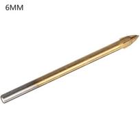 Yousheng 6 8 10 12 mm volframo karbido kryžminis ietis gręžtuvas, skirtas plytelių stiklo keramikai 6mm