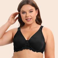 Ultra-thin wide shoulder strap plus size bra big breasts small gathered foreign trade underwear bra 90B juoda