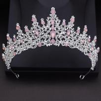 Bride Headwear Waterdrop Opal Crystal Wedding Crown Princess Girls Bridal Tiaras Prom Birthday Hair Jewelry Accessories Tiaras gray