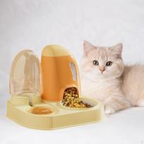 Pet Food Feeder and Water Dispensers Dispenser Cats Dog for Medium beige