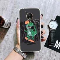 Dinosaur Skate Dude Play Phone Case For Motorola Moto G9 G8 G7 G6 G5 E6 E5 E4 Plus Play Power One Action Macro Coque Cover Capa Motorola E4