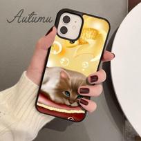 Cat And Goldfish Phone Case for iPhone 11 12 13 14 Pro Max mini X XR XS SE 2020 5 6S 7 8 Plus Samsung Galaxy S21 S22 Cover shell Samsung S22ultra gray