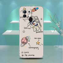 Prabangus astronautų skaidrus dėklas Xiaomi Mi Poco X3 NFC M3 Pro F3 F1 11 Lite 12 Note 10 11T 9T skaidrus telefono dėklas Xiaomi Poco X3 NFC white