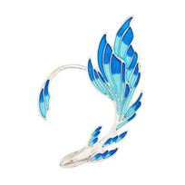 Ear Cuff Luxury Blue Painted Dripping Oil Craft Without Piercing Fairy Wings Shape Left