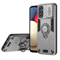 KEYSION Atsparus smūgiams dėklas, skirtas Samsung A55 5G A35 A25 A15 slankiojančios kameros apsaugos žiedo stovas telefono dangtelis, skirtas Galaxy A05 A05S for Samsung A05S pilka spalva