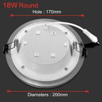 LED Panel Light Round Glass Panel Downlight 6W 9W 12W 18W Ceiling Recessed Lights Spot Light Indoor Lamps AC85-265V 3 Color Change&White Body