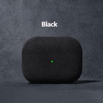 „Apple AirPods Pro“ dėklas Itališkas „Alcantara“ prabangus odinis apsauginis dangtelis „AirPods Pro“ „Bluetooth“ ausinių dėkliams Airpods 3rd generation juoda