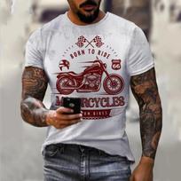 Men'S T-Shirt 3D Motorcycle Print T-Shirt Hip Hop Trend Vintage Clothing Motorcycle Racing T Shirt Outdoor Riding Blazer 4XL tamsiai mėlyna spalva