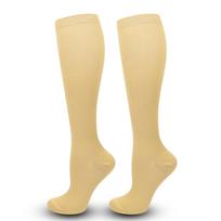 Vyriškos ir moteriškos vientisos spalvos nailono ilgo vamzdžio kompresinės lauko sportinės kojinės 1 vnt L beige