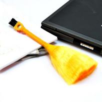 Mini Desktop Keyboard Cleaning Scanner Anti-Static Vehicle Powder Brush yellow