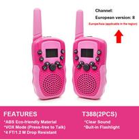 Walkie Talkie Children 2Pcs Radio Receiver Walkie Talkie Toy Kids Birthday Gift Child Toys for Boys Girls 3 Km Hand-held raudona