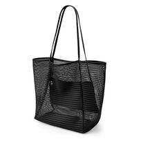 Women's Shoulder Bag Shopping Bag Summer Outdoor Travel Bag Folding Beach Bag Mesh Handbag One Size juoda