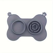 1 piece of food grade silicone pet licking pad suction cup licking pad slow feeding pad dog licking plate pad gray