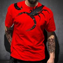 New Summer Men's Fashion T-shirt Scorpion Tail Printed Men's T-shirt Top 2XL ruda