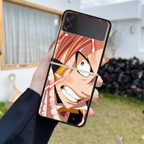 Luxury Case For Samsung Galaxy Z Flip 4 3 5G Black PC Hard Phone Cases Fashion Back Cover ZFlip Funda FAIRY TAIL Anime Shell Sac Samsung Z Flip 4 5G