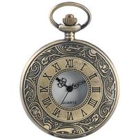 Pffee Roman Numerals Quartz Antique Pocket Watch Chain Men Women Steampunk Vintage Clock Reloj One Piece Best Gift For Men Women black