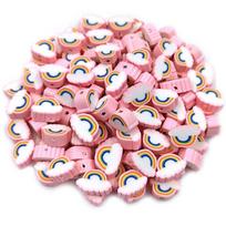 Kūrybingas laisvas karoliukų pakabukas „Pasidaryk pats“ karoliukams, apyrankėms, papuošalų gamybai 20 vnt. 8*10mm minkštas molis Didmeninė prekyba pink