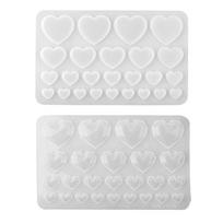 Diamonds Love Crystal Glue Drop Mold Heart Curtain Jewelry Keys Chain Pendant Ornaments Silicone Mold for Crafts white