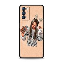 Christmas Girls Coffee Case For Oppo Find X6 X5 A54 A53 A52 A9 2020 A15 A95 A17 A16 A76 A74 A57 Reno7 Reno6 Pro Plus 5G Cover Oppo A57 beige