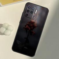 Red Rose Flower For OPPO Find X3 Lite X5 Pro A5 A9 A31 A53 S A83 A91 A93 A54 A74 A94 A15 A16 A52 A72 Case OPPO A52 gray