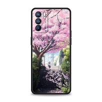 Cherry Traint Moun Fuji Case For Oppo Find X6 X5 A54 A53 A52 A9 2020 A15 A95 A17 A16 A76 A74 A57 Reno7 Reno6 Pro Plus 5G Cover Oppo A76 gray