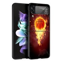 Phone Case for Samsung Galaxy Z Flip 3 4 5 Folding Mobile Shell Hard PC Black Coque Capa Protect Cover Basketball Basket Number Samsung Z Flip 5