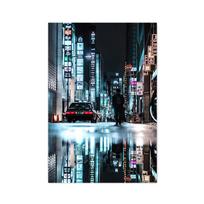 Modern Tokyo Street Japanese Landscape Canvas Painting Posters and Prints Wall Art Pictures for Living Room Bedroom Home Decor 21x30cm No Framed