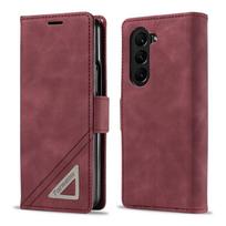 Prabangus atverčiamas odinis piniginės telefono dėklas, skirtas Samsung Galaxy Z Fold 5 4 3 Z Fold 5, smūgiams atsparus minkštas dangtelis, skirtas Galaxy Z Fold5 Z Fold 5 raudona